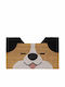Sdim Entrance Mat made of Coir with Anti-slip Backing Dog Beige-Black 45x75cm Thickness 15mm