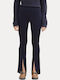 Tom Tailor Women's Fabric Trousers Flare in Regular Fit Dark Blue