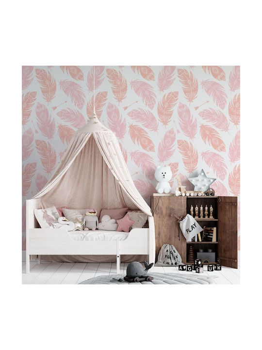 Embossed Wallpaper - Pink Leaflets