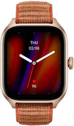 Amazfit GTS 4 Aluminium 43mm Αδιάβροχο Smartwatch με Παλμογράφο (Autumn Brown)