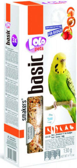 Lolo Pets Smakers Basic Τροφή σε Stick για Παπαγαλάκια με Αυγό, Μέλι & Φρούτα 130gr