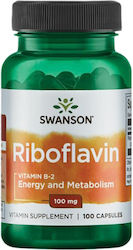 Swanson Riboflavin Vitamina pentru Energie 100mg 100 capace