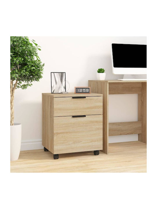 Kabinett Büro mit Rädern Brown Oak 45x38x54cm