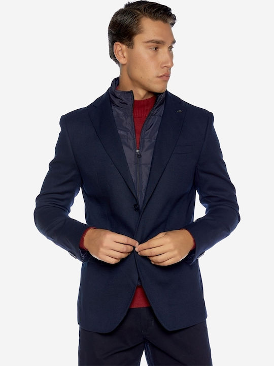 Men's Winter Suit Jacket Regular Fit Blue
