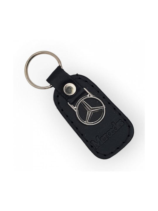 Leather Keychain Mercedes Black OEM Leather Mercedes