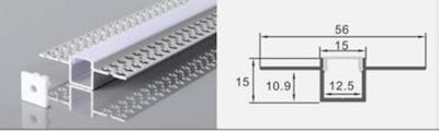 Walled LED Strip Aluminum Profile for Drywall 24-00220