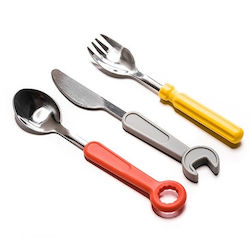 Gadget Master Σετ Βρεφικά Μαχαιροπίρουνα Εργαλεία από Μέταλλο 3τμχ