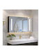 Sparke Zerkal Rectangular Bathroom Mirror Led Touch made of MDF with Cabinet 85x65cm Black