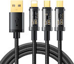Joyroom Braided USB to Lightning / Type-C / micro USB Cable Μαύρο 1.2m (S-1T3015A5)