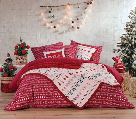 Nef-Nef Homeware Hope Σετ Σεντόνια Μονά 160x260εκ. Red (3τμχ)