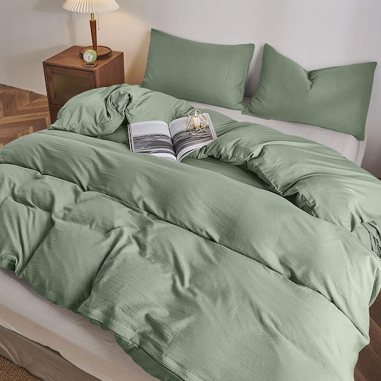 Lino Home Bettlaken Super-Doppel 240x260cm. Moderna Petrol