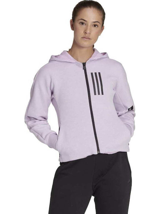 adidas Ζακέτα Μωβ με Κουκούλα