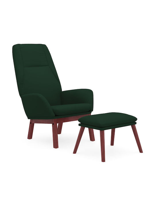 Sessel mit Fußhocker Dark Green 70x77x94cm