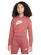 Παιδικό Φούτερ Cropped με Κουκούλα Μπορντό SPORTSWEAR CLUB