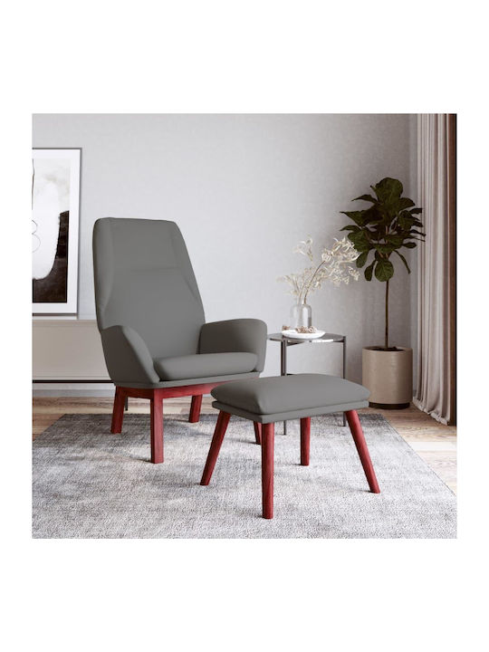 Sessel mit Fußhocker Light Grey 70x77x94cm