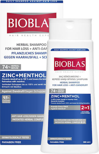 Bioblas Herbal Zinc & Menthol Σαμπουάν κατά της Πιτυρίδας & της Τριχόπτωσης για Όλους τους Τύπους Μαλλιών 360ml