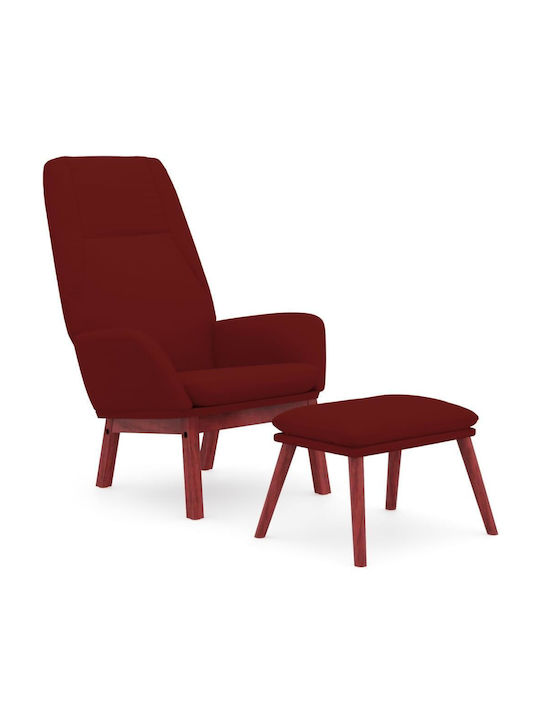 Sessel mit Fußhocker Burgundisch 70x77x94cm