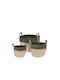 Set dekorative Körbe mit Griffen Beige and Green 3Stück
