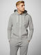 Ζακέτα με Κουκούλα Light Grey Melange