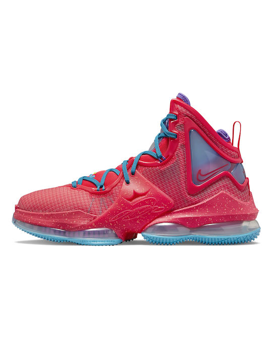 Nike LeBron 19 Hoch Basketballschuhe Siren Red / Laser Blue