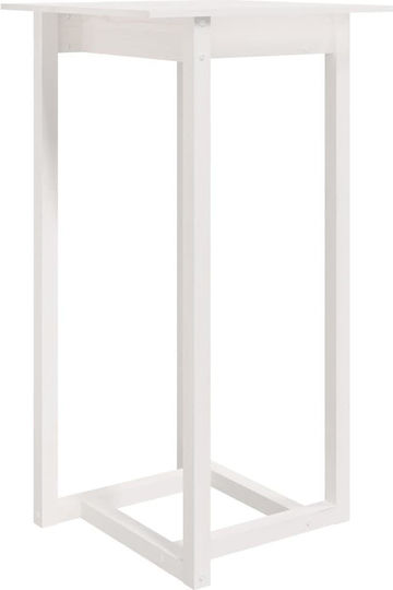 Quadratischer Bar-Tisch aus Massivholz Weiß 60x60x110cm