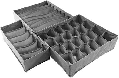 Fabric Drawer Organizer For Clothes in Gray Color 3pcs