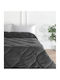 Linea Home Duvet Cover with Hollowfiber Filling Double 215x230cm Zic Zac Grey
