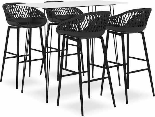 Esszimmer 5Stück White / Black 120x60cm