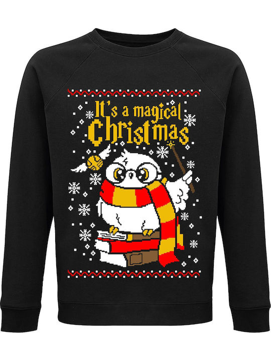 Sweatshirt Unisex Bio "Hässlicher Weihnachtspullover Harry Potter" Schwarz