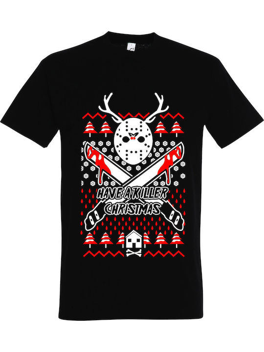 T-shirt Unisex " Ugly Christmas T-shirt Jason The Killer " Black