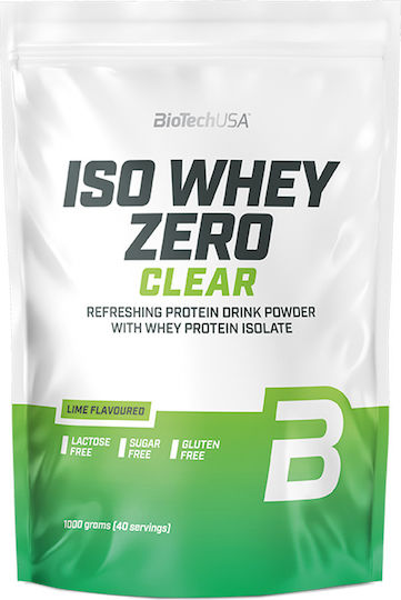 Biotech USA Iso Whey Zero Clear Lactose Reduced Protein Whey Gluten Free with Flavor Lime 1kg