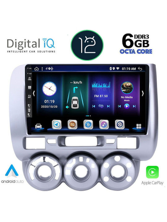 Digital IQ Car Audio System for Honda Jazz 2002-2008 with A/C (Bluetooth/USB/AUX/WiFi/GPS/Apple-Carplay/CD) with Touch Screen 9"