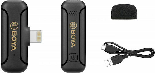 Boya BY-WM3T2-D1 Безжично Микрофон Щипка за Мобилен в Черен Цвят