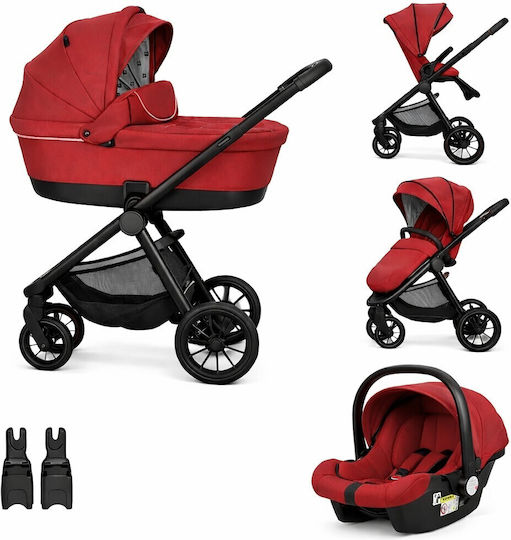 Beboulino Tortoni Verstellbar 3 in 1 Baby Kinderwagen Geeignet für Neugeborene Rot