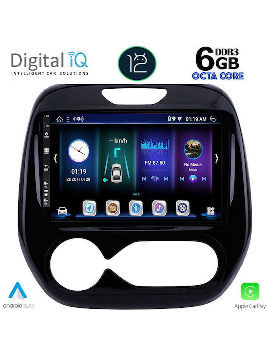 Digital IQ Car-Audiosystem für Renault Erfassen 2013-2019 mit Klima (Bluetooth/USB/AUX/WiFi/GPS/Apple-Carplay) mit Touchscreen 9"