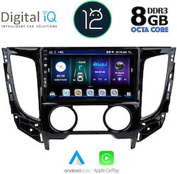 Digital IQ Car-Audiosystem für Fiat Vollrück Mitsubishi L200 2015+ mit A/C (Bluetooth/USB/AUX/WiFi/GPS/Apple-Carplay) mit Touchscreen 9"