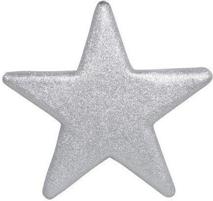 Othmar Crăciunesc Decorativ Suspendata Stea Plastic Argintiu Glitter 50x50x50buc 1buc