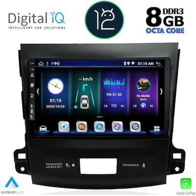 Digital IQ Car-Audiosystem für Peugeot 4007 Mitsubishi Outlander Citroen C-Crosser 2006-2012 (Bluetooth/USB/AUX/WiFi/GPS/Apple-Carplay) mit Touchscreen 9"