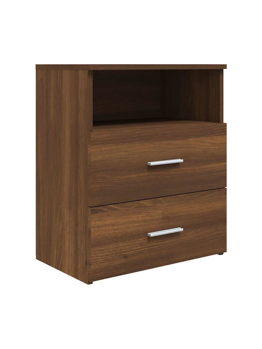 Wooden Bedside Tables 2pcs Brown Oak 50x32x60cm