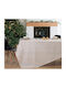 Nef-Nef Homeware Linen Star Christmas Tablecloth Fabric Beige L300xW150cm.