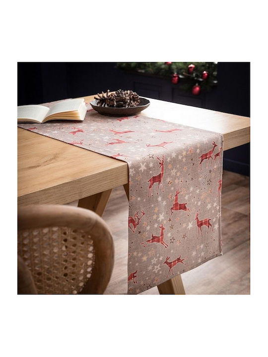 Gofis Home Christmas Tablecloth Runner Fabric Beige L160xW37cm.