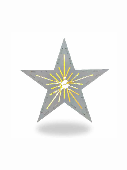 Led7 Wood Illuminated Christmas Decorative Pendant Star 32x5x33cm