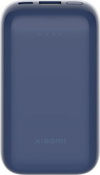 Xiaomi Pocket Edition Pro Power Bank 10000mAh 33W mit USB-A Anschluss und USB-C Anschluss Blau