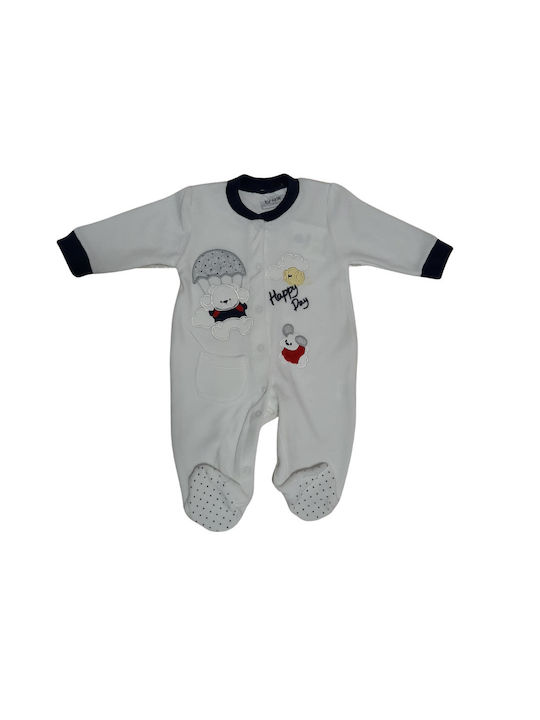 Trax Baby Bodysuit Set Long-Sleeved Velvet Ecru