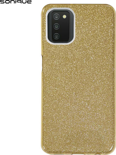 Sonique Shiny Back Cover Silicone Gold (Galaxy A03s)