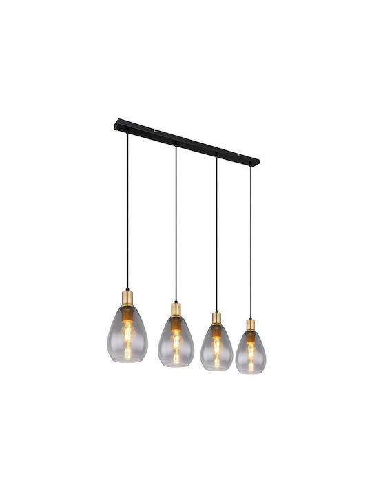 Globo Lighting Fanni Pendant Chandelier Rail for 4 Bulbs E27 Black