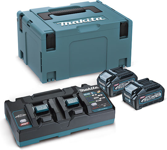 Makita Σετ 2 Μπαταριών Εργαλείου Λιθίου 40V Χωρητικότητας 4Ah με Φορτιστή