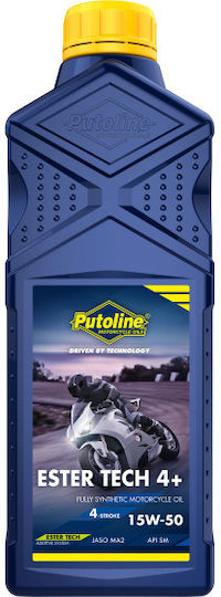 Putoline Ester Tech 4+ Синтетично Масло за мотоциклети за четиритактови двигатели 15W-50 1лт
