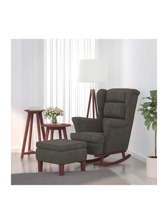 Rocking Armchair with Footstool Dark Grey 78x93...