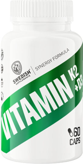 Swedish Supplements Vitamin K2 + D3 Витамин за Здравето на костите 60 капси